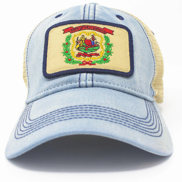 West Virginia Flag Patch Trucker Hat