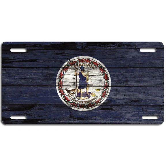 Virginia Flag Vintage License Plate