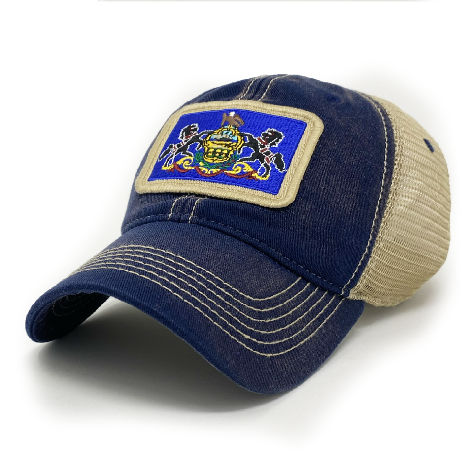 Pennsylvania Flag Patch Trucker Hat, Navy – SL Revival Co.