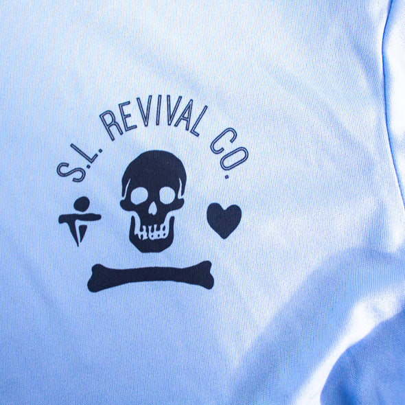Queen Anne's Revenge Long Sleeve Sun Shirt, Hooded, Light Blue